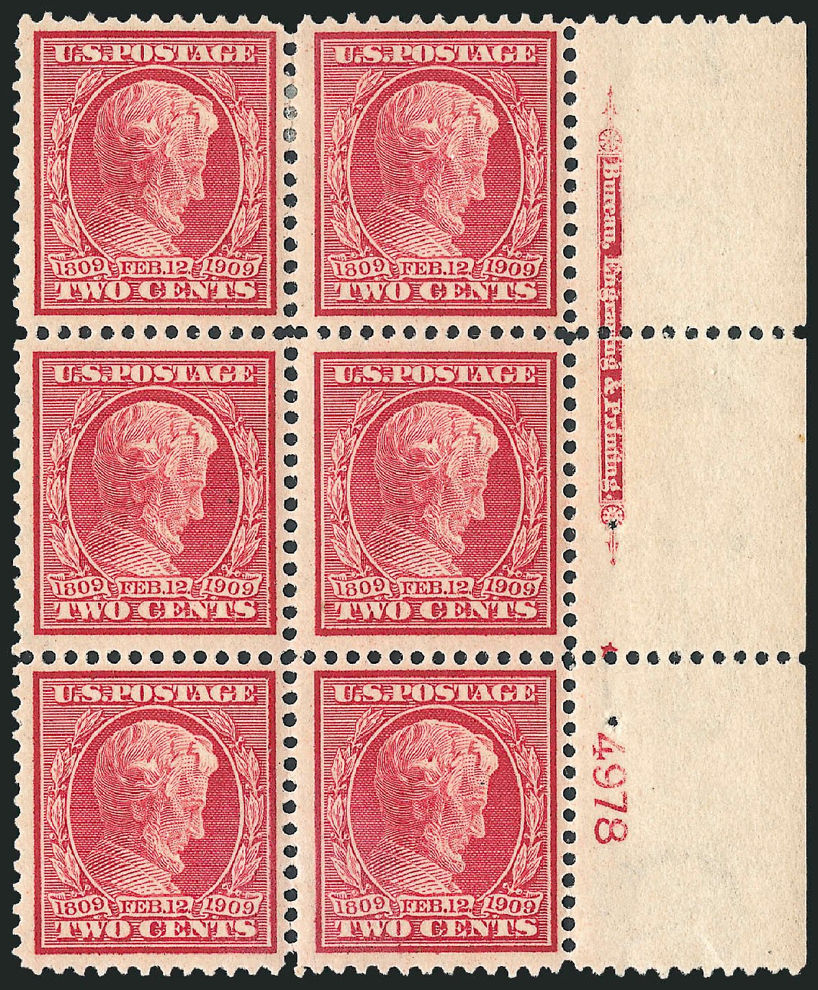 US Stamp Prices Scott Cat. 369 - 2c 1909 Lincoln Bluish Paper. Robert Siegel Auction Galleries, Apr 2009, Sale 971, Lot 1631