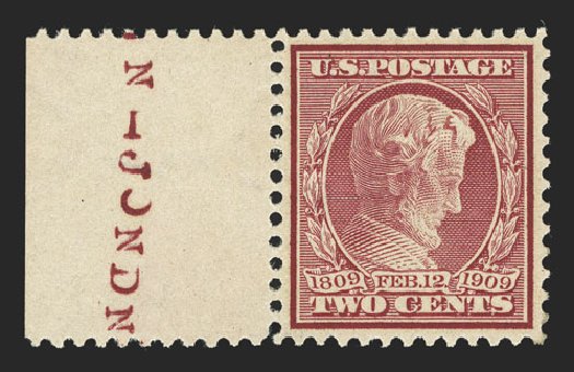 US Stamps Price Scott # 369 - 1909 2c Lincoln Bluish Paper. Spink Shreves Galleries, Mar 2013, Sale 142, Lot 331