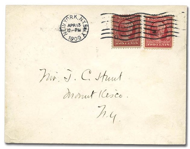 US Stamps Values Scott # 369 - 2c 1909 Lincoln Bluish Paper. Matthew Bennett International, May 2015, Sale 352, Lot 104