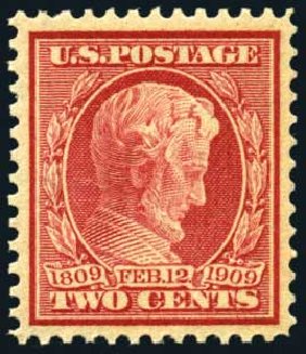 Price of US Stamp Scott Cat. #369: 2c 1909 Lincoln Bluish Paper. Harmer-Schau Auction Galleries, Oct 2008, Sale 79, Lot 184