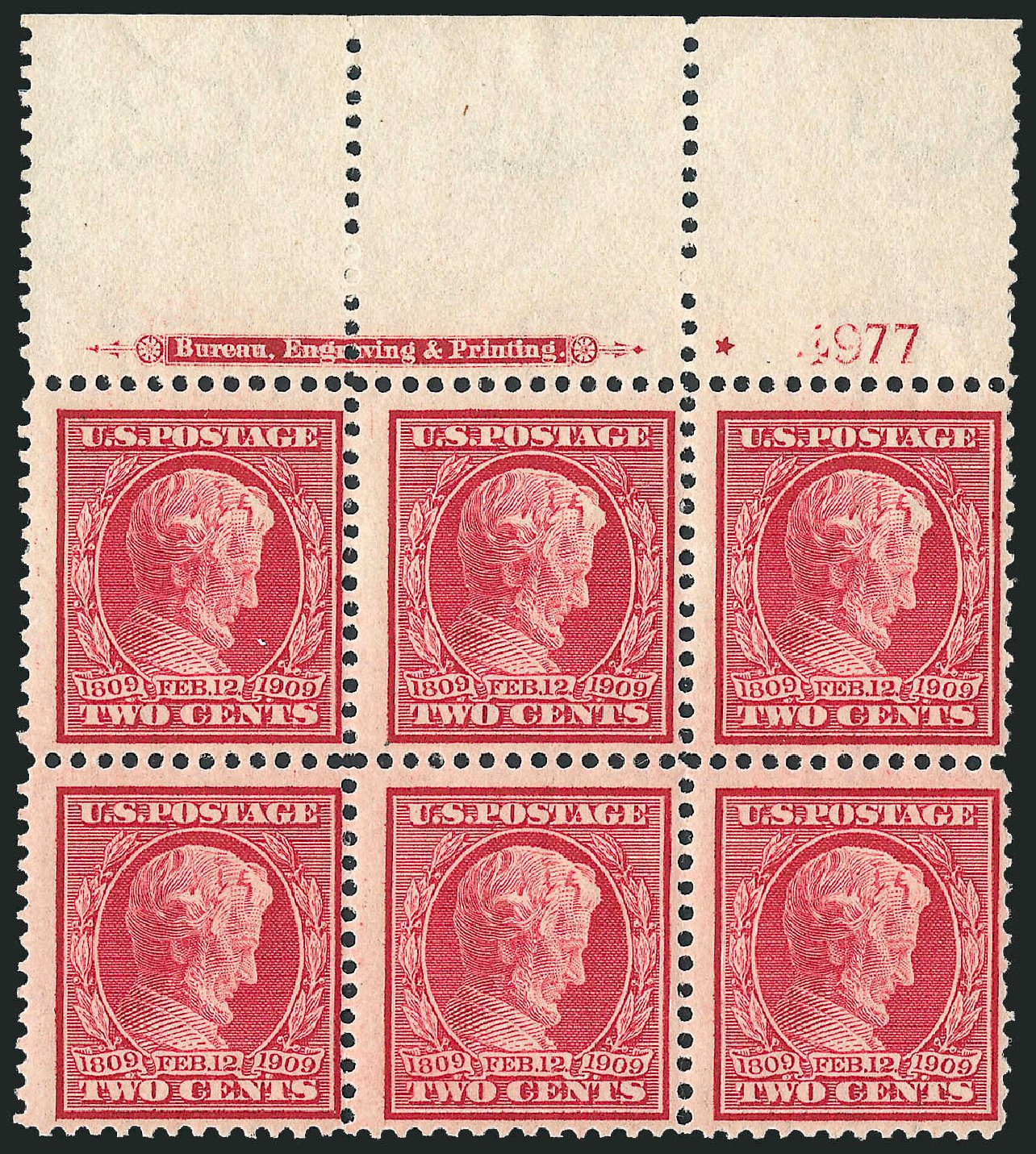 Price of US Stamp Scott Catalog 369 - 1909 2c Lincoln Bluish Paper. Robert Siegel Auction Galleries, Apr 2009, Sale 971, Lot 1624
