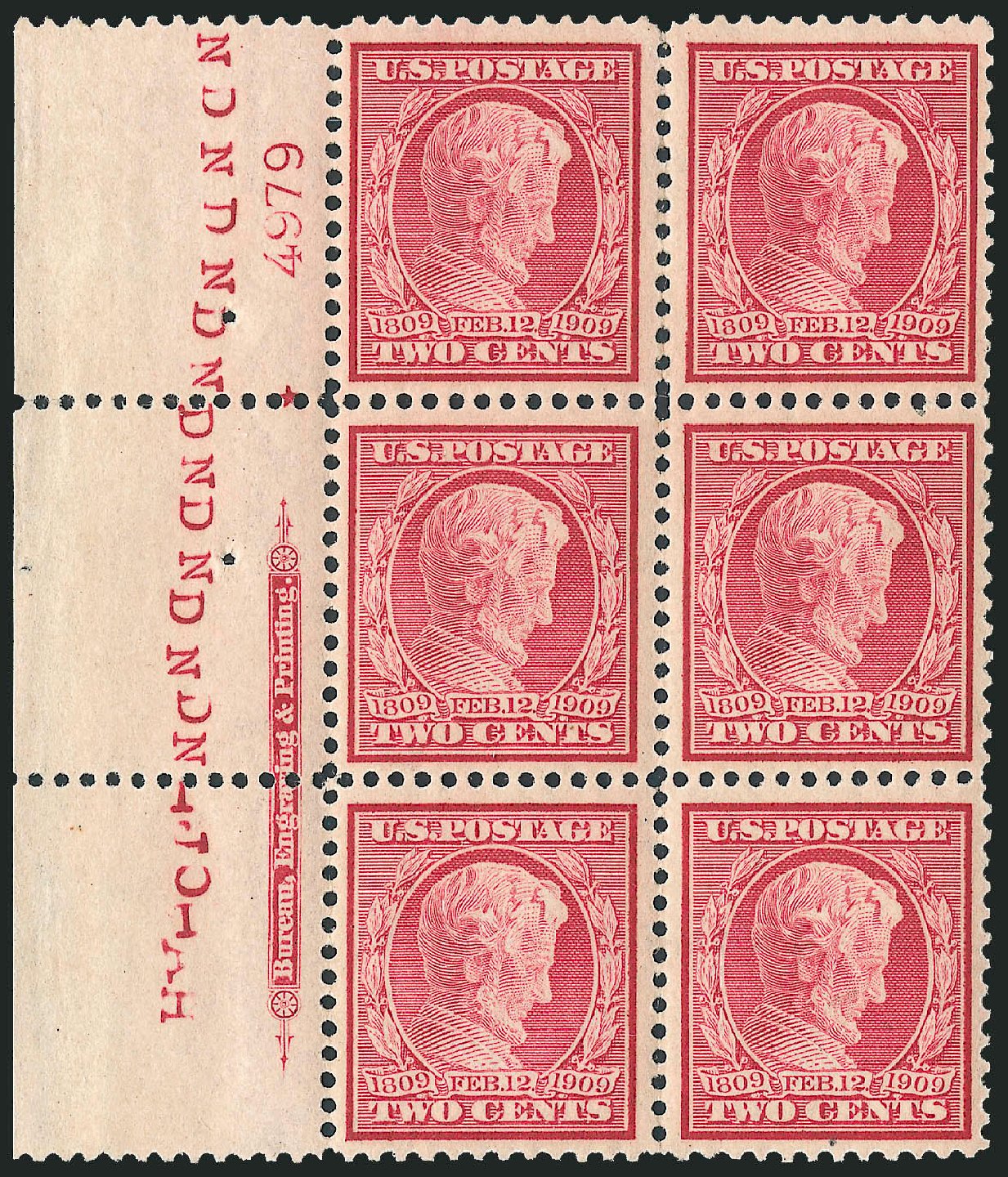 US Stamps Price Scott 369 - 2c 1909 Lincoln Bluish Paper. Robert Siegel Auction Galleries, Apr 2009, Sale 971, Lot 1634