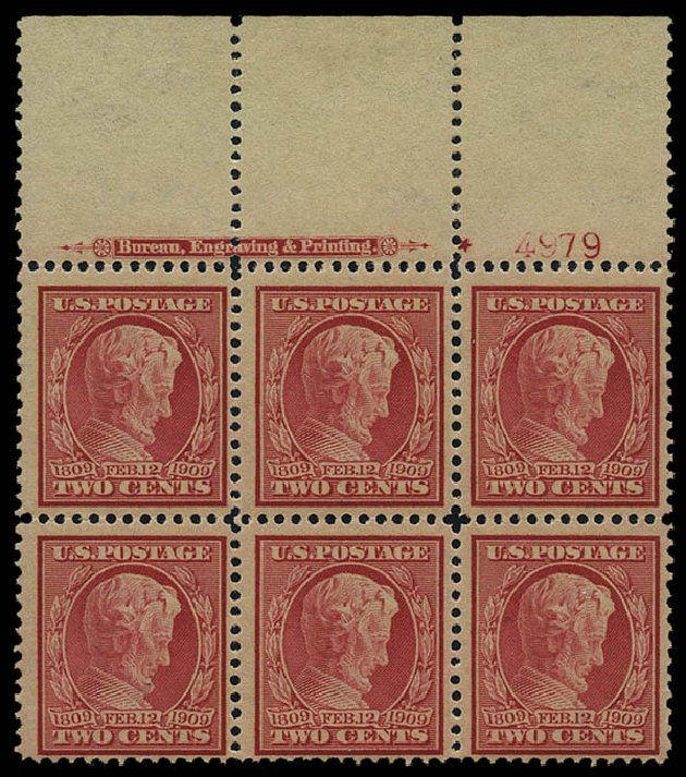 US Stamp Value Scott Catalog # 369 - 1909 2c Lincoln Bluish Paper. Matthew Bennett International, May 2014, Sale 350, Lot 525
