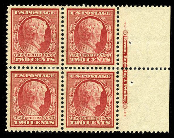 US Stamp Values Scott Cat. 369 - 2c 1909 Lincoln Bluish Paper. Matthew Bennett International, Mar 2012, Sale 344, Lot 4532