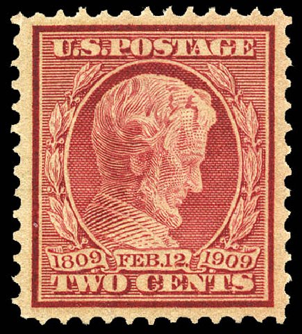 US Stamp Price Scott #369: 1909 2c Lincoln Bluish Paper. Matthew Bennett International, May 2014, Sale 350, Lot 522