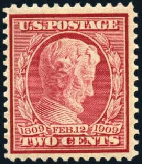 Price of US Stamp Scott Cat. 369 - 2c 1909 Lincoln Bluish Paper. Harmer-Schau Auction Galleries, Apr 2009, Sale 81, Lot 592