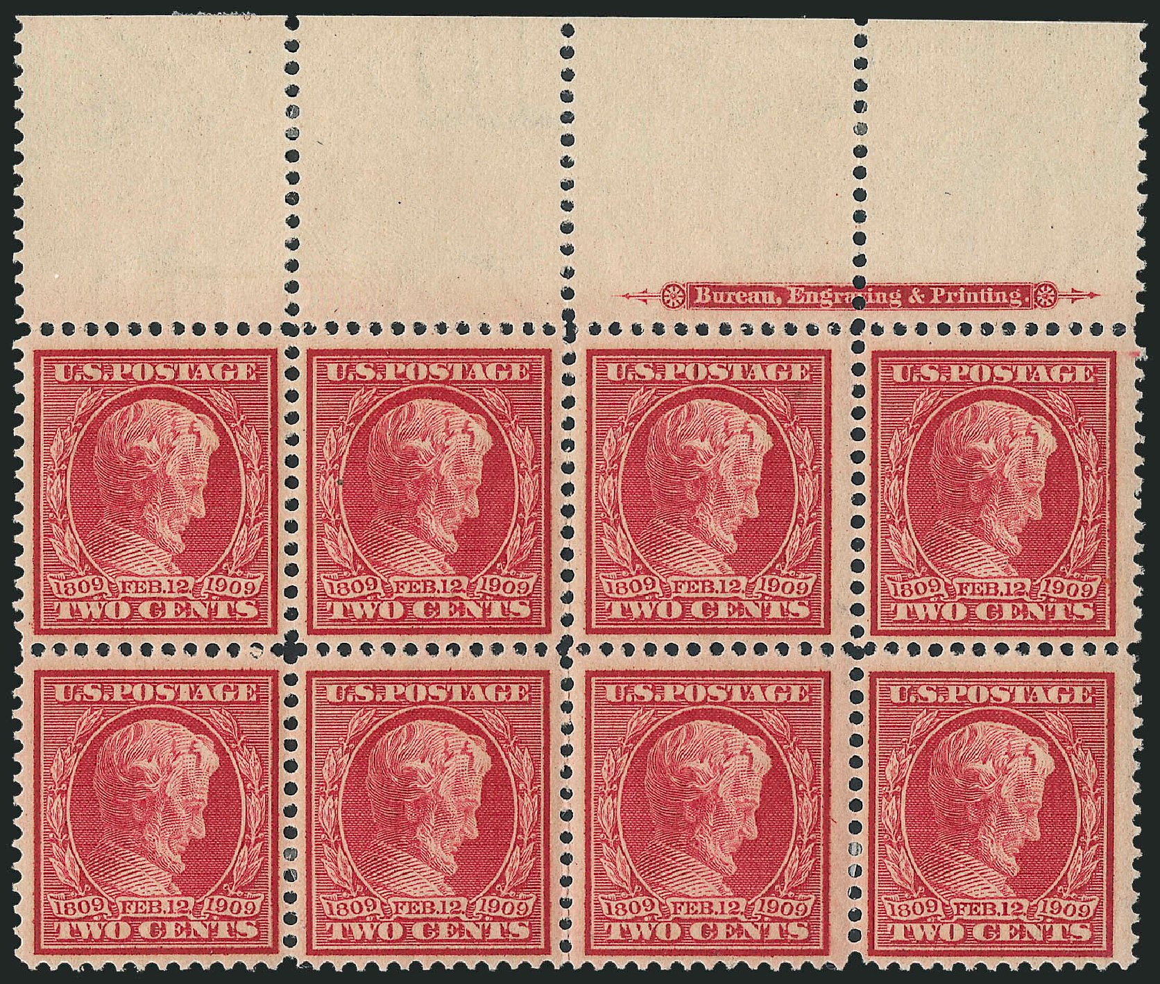 US Stamps Value Scott 369: 2c 1909 Lincoln Bluish Paper. Robert Siegel Auction Galleries, Mar 2012, Sale 1021, Lot 502