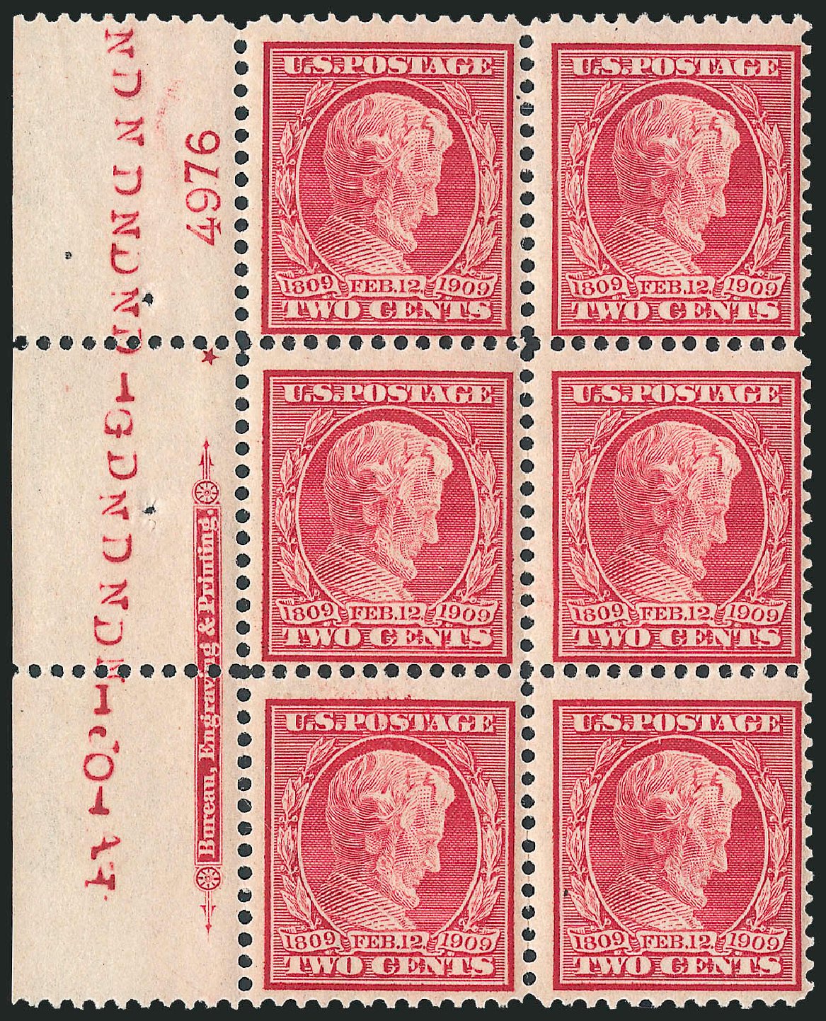 Costs of US Stamps Scott 369 - 1909 2c Lincoln Bluish Paper. Robert Siegel Auction Galleries, Apr 2009, Sale 971, Lot 1622