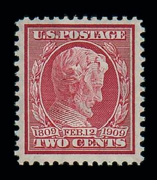 US Stamps Price Scott Cat. #369: 2c 1909 Lincoln Bluish Paper. Matthew Bennett International, Jun 2007, Sale 319, Lot 1393