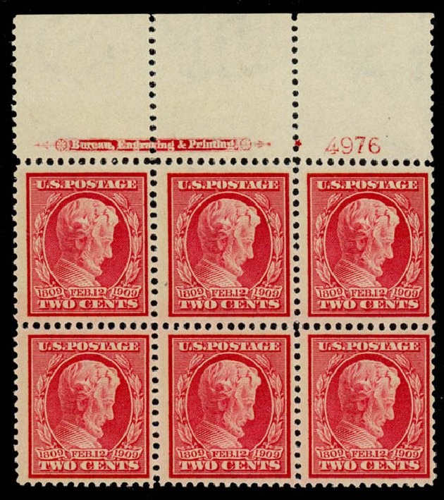 Values of US Stamps Scott #369 - 1909 2c Lincoln Bluish Paper. Daniel Kelleher Auctions, Mar 2014, Sale 648, Lot 2233