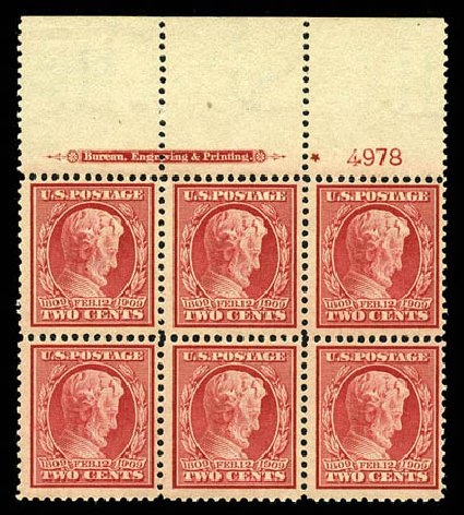 US Stamps Prices Scott Catalogue 369 - 1909 2c Lincoln Bluish Paper. Matthew Bennett International, Feb 2012, Sale 340, Lot 436
