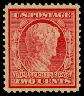 Prices of US Stamps Scott Catalogue #369: 2c 1909 Lincoln Bluish Paper. Daniel Kelleher Auctions, Sep 2014, Sale 655, Lot 446