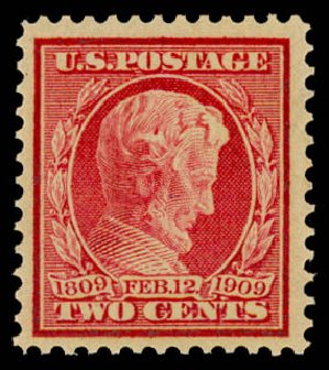 Values of US Stamp Scott 369: 2c 1909 Lincoln Bluish Paper. Daniel Kelleher Auctions, May 2015, Sale 669, Lot 2926