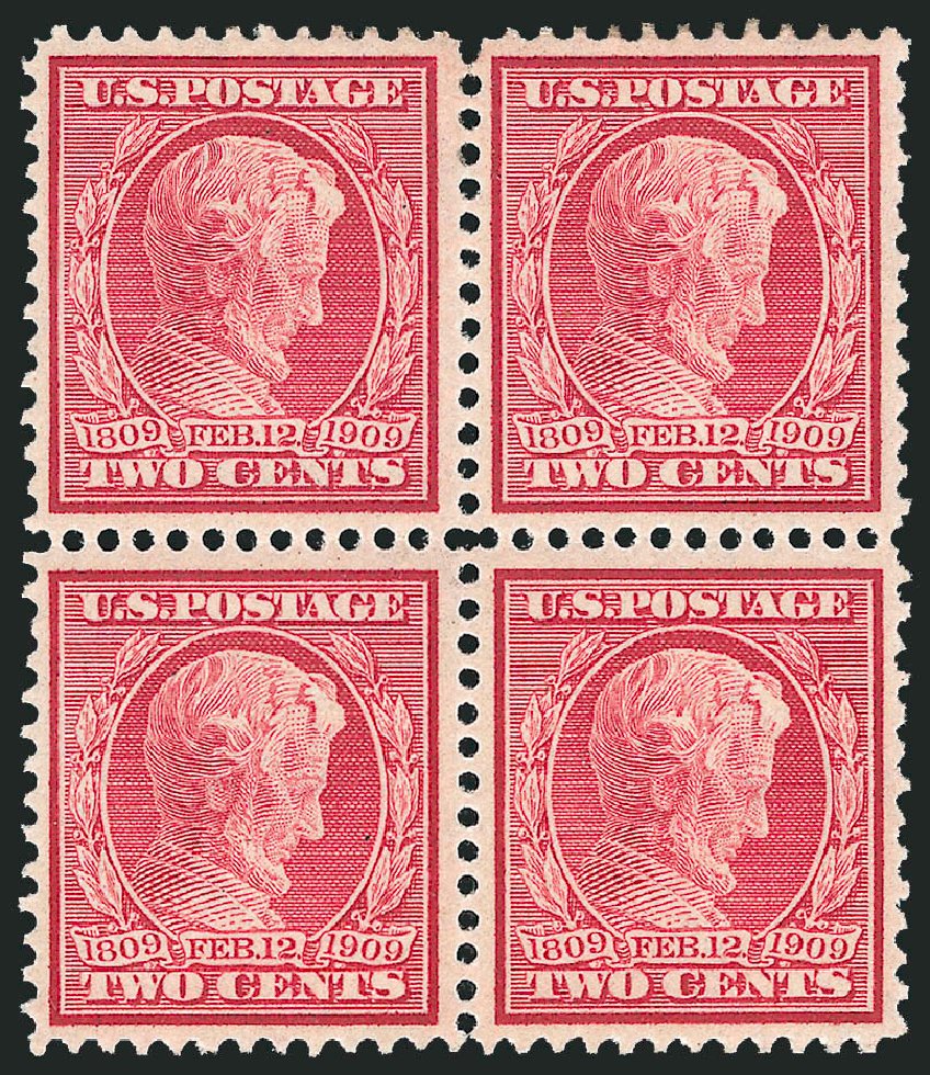 US Stamps Values Scott Cat. #369: 1909 2c Lincoln Bluish Paper. Robert Siegel Auction Galleries, Mar 2014, Sale 1067, Lot 1456