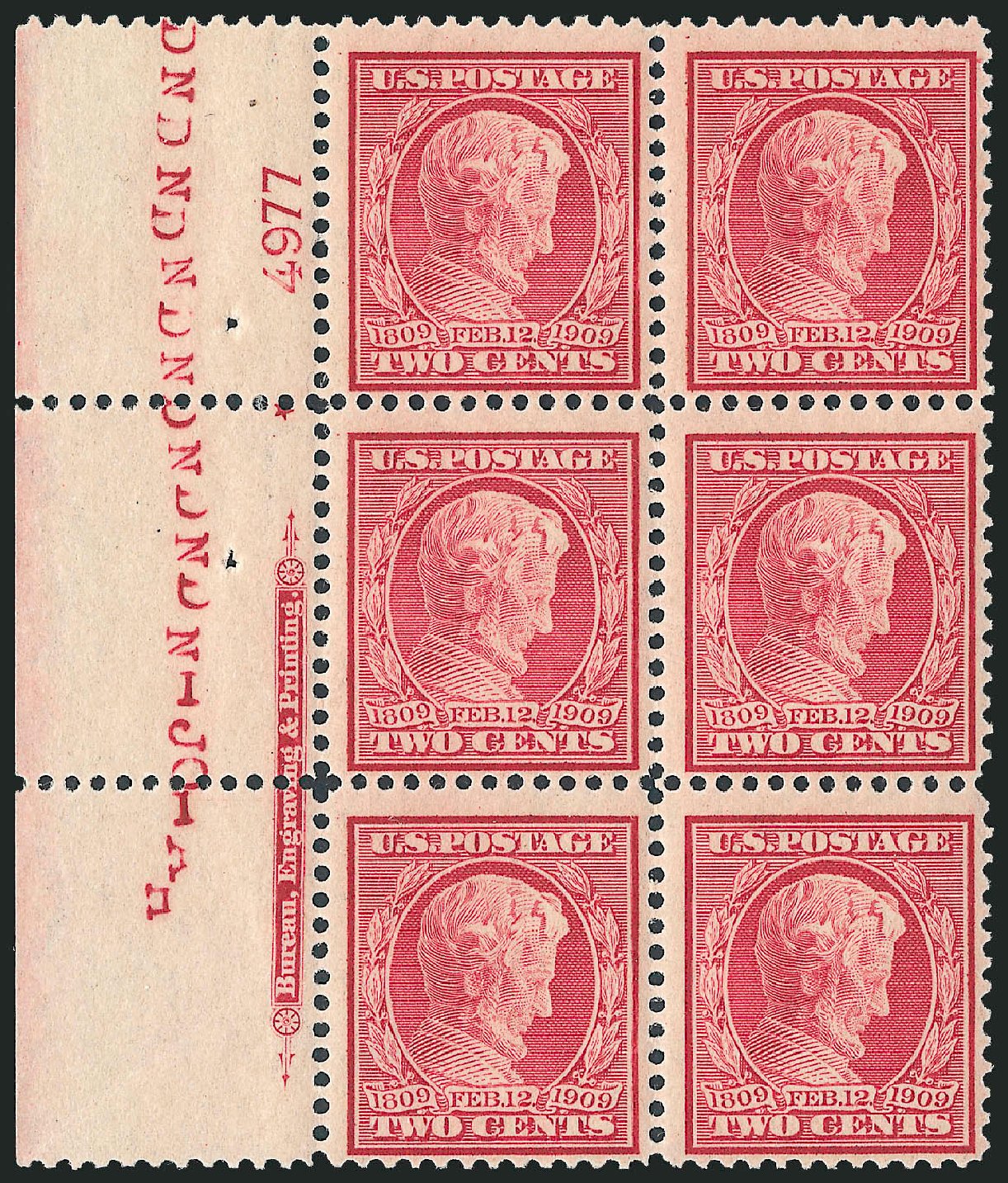 US Stamps Price Scott #369 - 2c 1909 Lincoln Bluish Paper. Robert Siegel Auction Galleries, Apr 2009, Sale 971, Lot 1626
