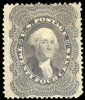 Cost of US Stamp Scott #37: 1860 24c Washington. Cherrystone Auctions, Sep 2011, Sale 201109, Lot 7007