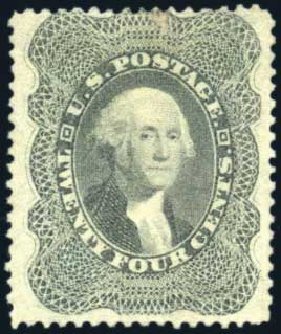 Cost of US Stamp Scott # 37: 1860 24c Washington. Harmer-Schau Auction Galleries, Mar 2011, Sale 89, Lot 107