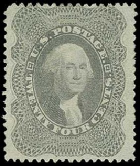 US Stamp Values Scott Catalog # 37: 1860 24c Washington. H.R. Harmer, Jun 2015, Sale 3007, Lot 3127