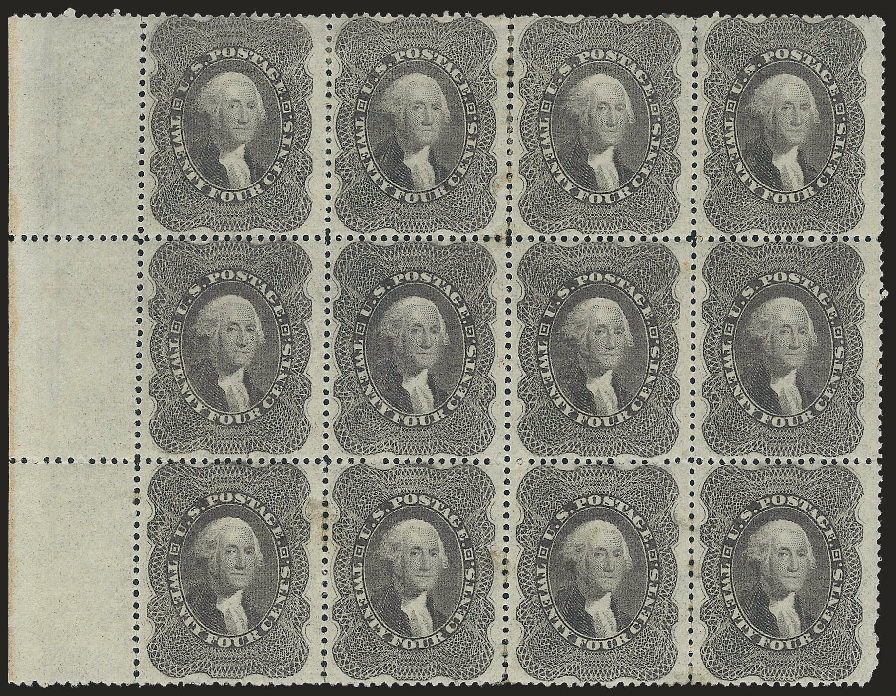 Costs of US Stamps Scott Cat. 37: 1860 24c Washington. Robert Siegel Auction Galleries, Jun 2010, Sale 989, Lot 77