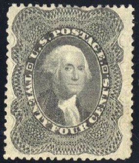 US Stamp Prices Scott 37 - 24c 1860 Washington. Cherrystone Auctions, Mar 2008, Sale 200803, Lot 78