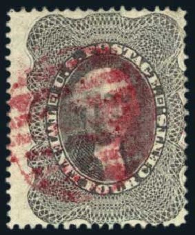 US Stamps Prices Scott Catalogue #37 - 1860 24c Washington. Harmer-Schau Auction Galleries, Aug 2014, Sale 102, Lot 1678