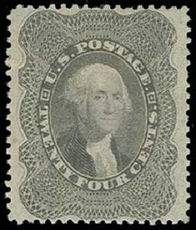 Values of US Stamp Scott Catalog 37 - 24c 1860 Washington. H.R. Harmer, Jun 2013, Sale 3003, Lot 1058