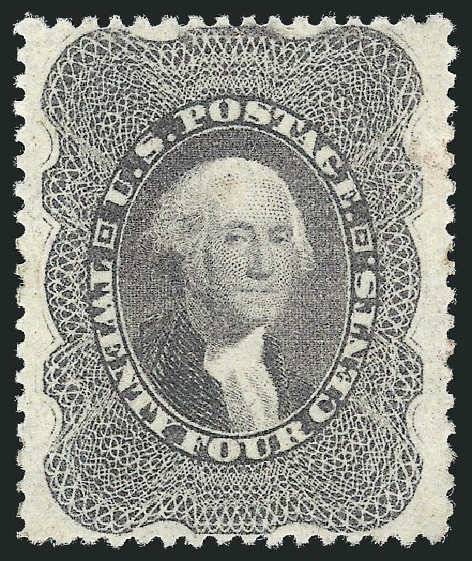 Values of US Stamp Scott Catalogue #37: 24c 1860 Washington. Robert Siegel Auction Galleries, Jul 2013, Sale 1050, Lot 168