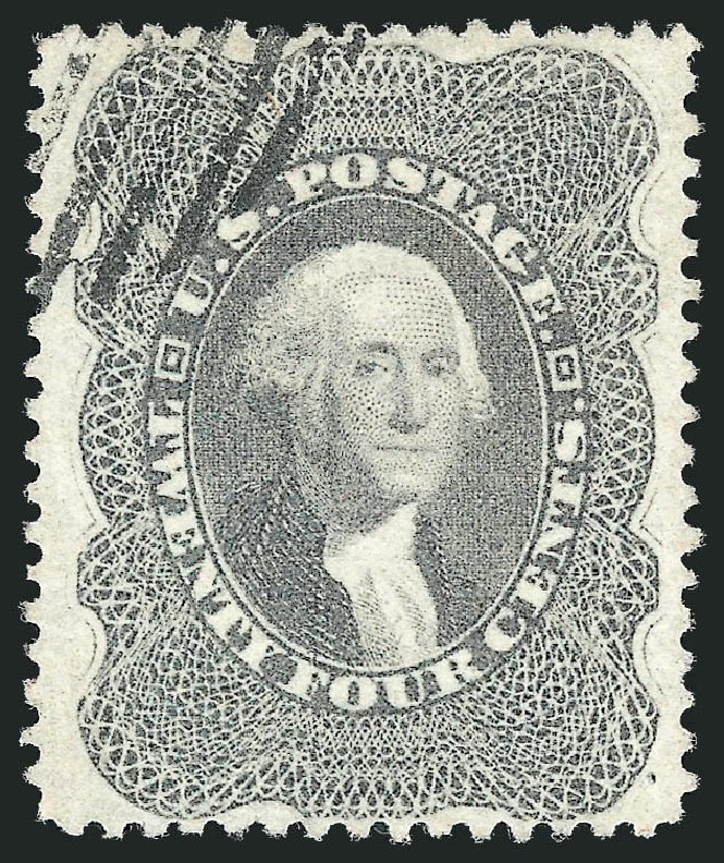 US Stamp Price Scott Catalog # 37: 1860 24c Washington. Robert Siegel Auction Galleries, Dec 2013, Sale 1062, Lot 158