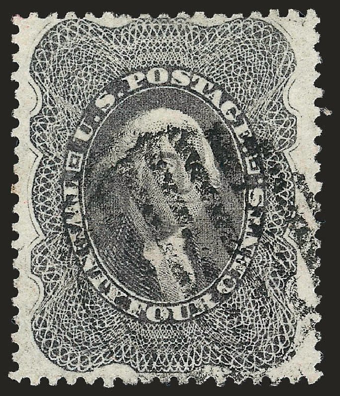 US Stamp Values Scott Catalogue #37 - 1860 24c Washington. Robert Siegel Auction Galleries, Oct 2008, Sale 963, Lot 428