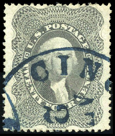 Cost of US Stamp Scott 37 - 1860 24c Washington. Matthew Bennett International, Sep 2011, Sale 338, Lot 1719