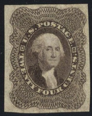 US Stamp Prices Scott Catalog 37 - 24c 1860 Washington. Cherrystone Auctions, Mar 2008, Sale 200803, Lot 79