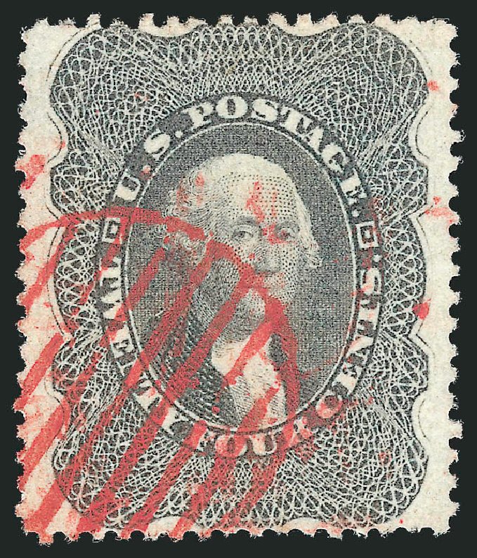 Cost of US Stamps Scott Cat. # 37: 24c 1860 Washington. Robert Siegel Auction Galleries, Dec 2013, Sale 1062, Lot 159