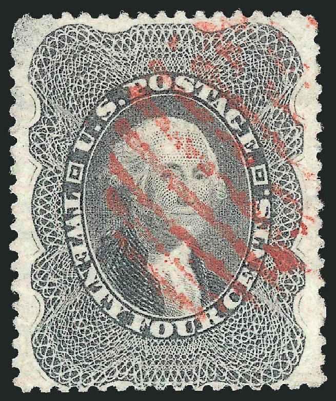 Cost of US Stamp Scott #37 - 1860 24c Washington. Robert Siegel Auction Galleries, Sep 2010, Sale 993, Lot 349