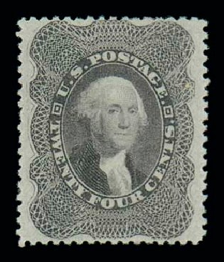 Values of US Stamps Scott Catalog #37 - 1860 24c Washington. Matthew Bennett International, Oct 2007, Sale 322, Lot 2020