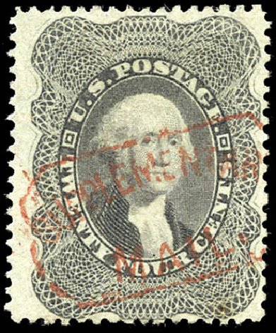 Costs of US Stamp Scott 37 - 24c 1860 Washington. Matthew Bennett International, Sep 2011, Sale 338, Lot 1720