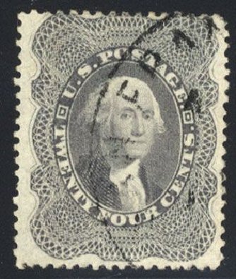 Values of US Stamps Scott 37: 24c 1860 Washington. Cherrystone Auctions, Mar 2008, Sale 200803, Lot 80