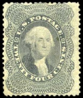 US Stamps Prices Scott Cat. #37: 1860 24c Washington. Harmer-Schau Auction Galleries, Oct 2010, Sale 87, Lot 110