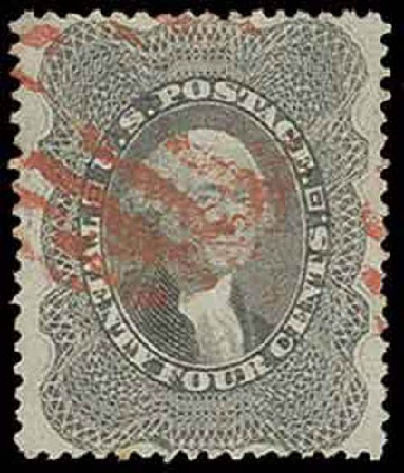 US Stamps Value Scott Catalogue # 37 - 1860 24c Washington. H.R. Harmer, Nov 2013, Sale 3004, Lot 1050