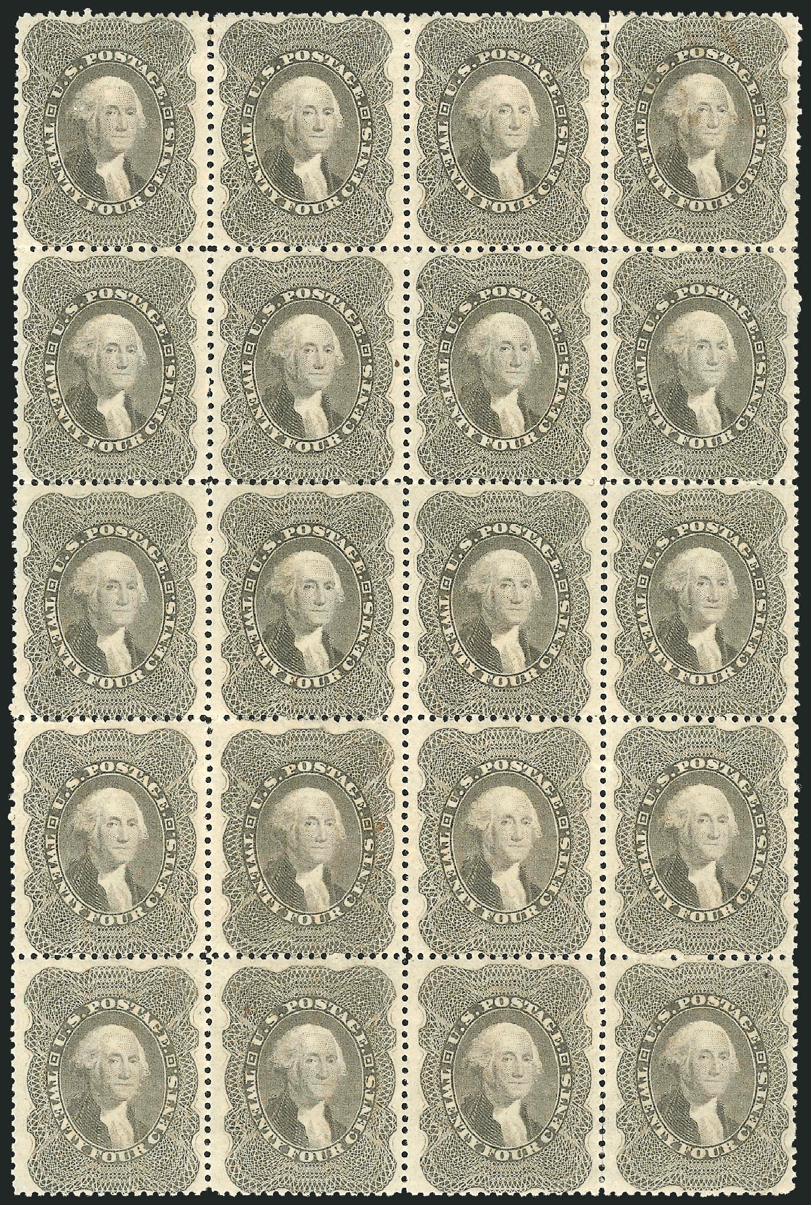US Stamps Prices Scott Catalogue 37: 24c 1860 Washington. Robert Siegel Auction Galleries, Dec 2010, Sale 1000, Lot 1020
