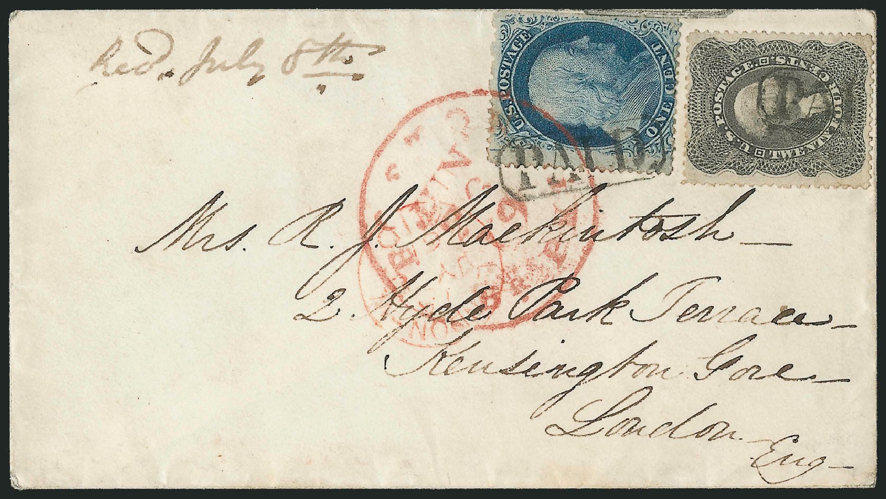 US Stamp Value Scott Cat. 37 - 24c 1860 Washington. Robert Siegel Auction Galleries, Dec 2010, Sale 1002, Lot 3810