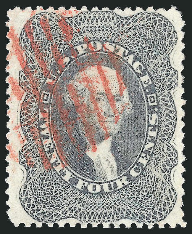 Value of US Stamp Scott Catalogue # 37 - 24c 1860 Washington. Robert Siegel Auction Galleries, Oct 2011, Sale 1014, Lot 1120