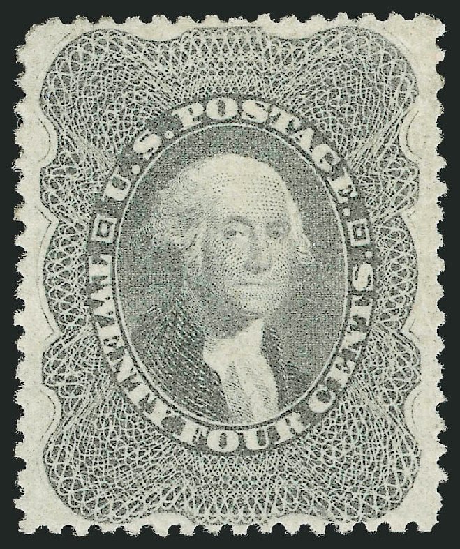 US Stamp Price Scott Catalog #37 - 1860 24c Washington. Robert Siegel Auction Galleries, Jul 2013, Sale 1050, Lot 170