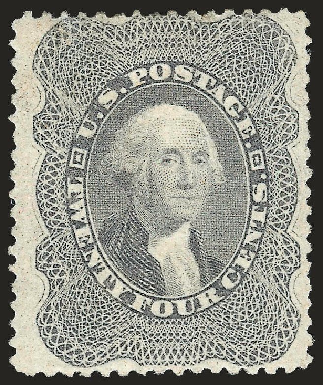 Values of US Stamps Scott Catalogue # 37 - 24c 1860 Washington. Robert Siegel Auction Galleries, Apr 2009, Sale 972, Lot 3050
