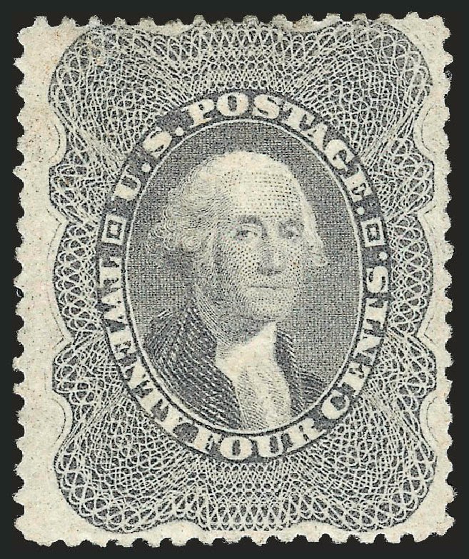 US Stamps Values Scott Catalog 37: 24c 1860 Washington. Robert Siegel Auction Galleries, Feb 2010, Sale 983, Lot 30