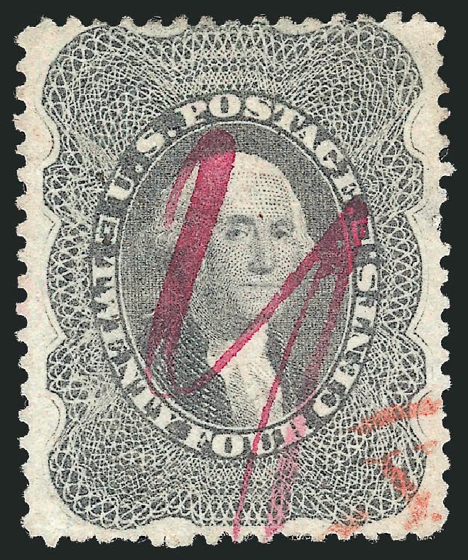 Cost of US Stamps Scott 37 - 1860 24c Washington. Robert Siegel Auction Galleries, Sep 2010, Sale 993, Lot 350