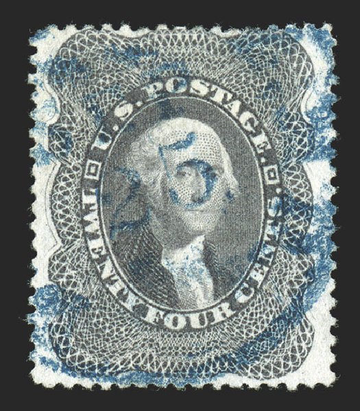 US Stamp Values Scott Cat. #37 - 24c 1860 Washington. Spink Shreves Galleries, Nov 2012, Sale 141, Lot 40