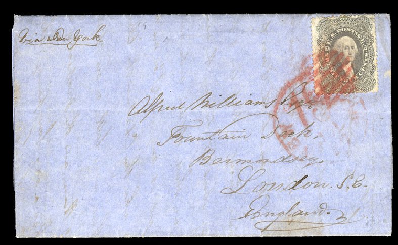 US Stamps Prices Scott Catalogue # 37 - 1860 24c Washington. Cherrystone Auctions, Apr 2010, Sale 201004, Lot 81