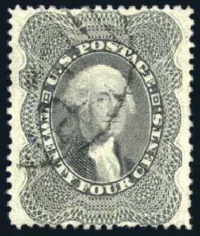 Price of US Stamp Scott Catalogue #37: 1860 24c Washington. Harmer-Schau Auction Galleries, Jun 2008, Sale 78, Lot 1291