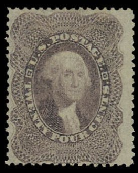 US Stamps Prices Scott #37 - 24c 1860 Washington. Daniel Kelleher Auctions, Apr 2013, Sale 636, Lot 81