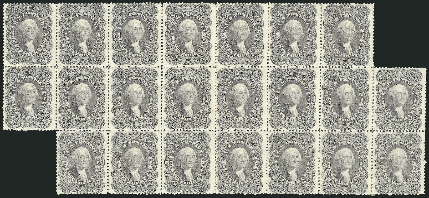 US Stamps Price Scott 37 - 1860 24c Washington. Robert Siegel Auction Galleries, Dec 2010, Sale 1000, Lot 1021